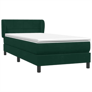 Box Spring κρεβάτι με στρώμα σκούρο πράσινο 100x220cm Βελούδινο - Pakobazaar