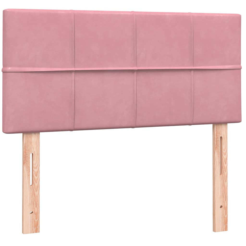 Box Spring κρεβάτι με στρώμα ροζ 100x220 cm Βελούδινο - Pakobazaar