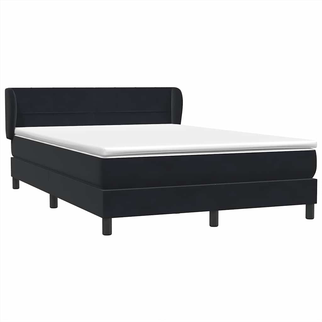 Box Spring Κρεβάτι με στρώμα Μαύρο 140x220 cm Βελούδινο - Pakobazaar