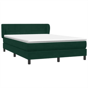 Box Spring Κρεβάτι με στρώμα Σκούρο πράσινο 140x220cm Βελούδινο