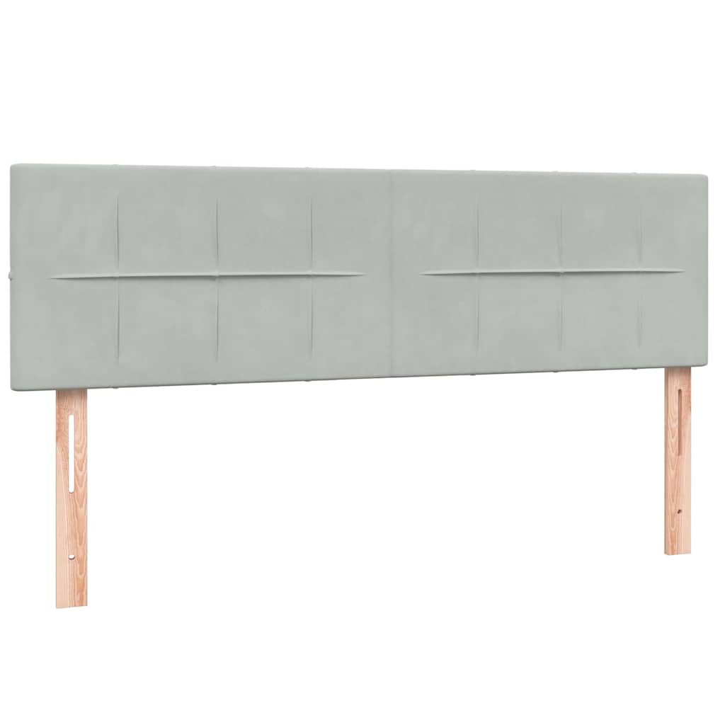 Κρεβάτι Boxspring με Στρώμα Ανοιχτό Γκρι 160x220 εκ. Βελούδινο