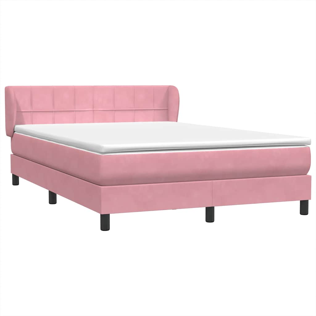 Box Spring κρεβάτι με στρώμα ροζ 160x220 cm Βελούδινο - Pakobazaar