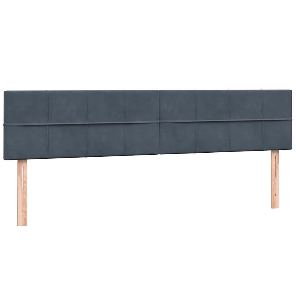 Box Spring Κρεβάτι με στρώματα Σκούρο γκρι 180x220 cm Βελούδινο - Pakobazaar