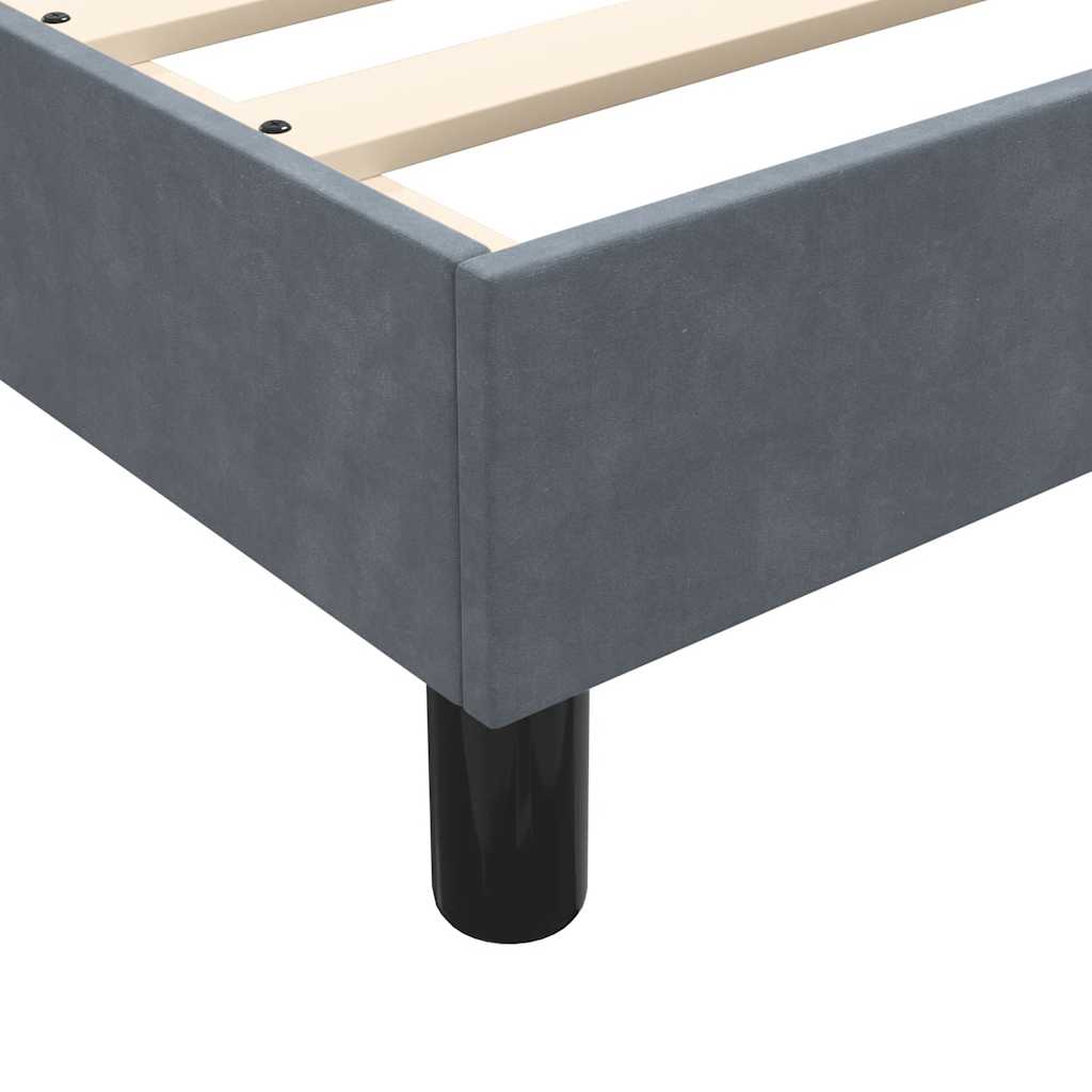 Box Spring Κρεβάτι με στρώματα Σκούρο γκρι 180x220 cm Βελούδινο - Pakobazaar