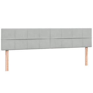 Box Spring κρεβάτι με στρώματα ανοιχτό γκρι 200x220cm Βελούδινο - Pakobazaar
