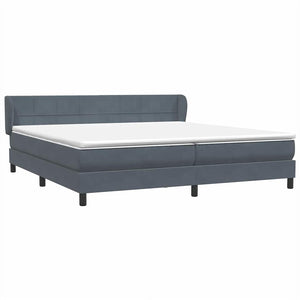 Box Spring Κρεβάτι με στρώματα Σκούρο γκρι 200x220 cm Βελούδινο - Pakobazaar