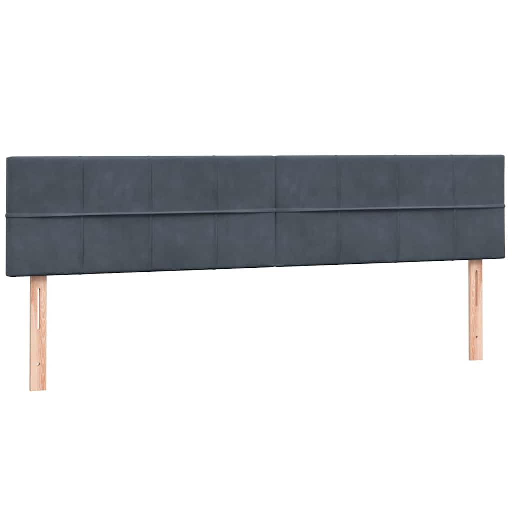 Box Spring Κρεβάτι με στρώματα Σκούρο γκρι 200x220 cm Βελούδινο - Pakobazaar