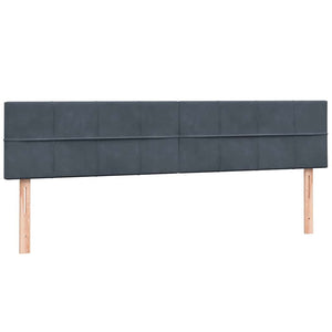 Box Spring Κρεβάτι με στρώματα Σκούρο γκρι 200x220 cm Βελούδινο - Pakobazaar