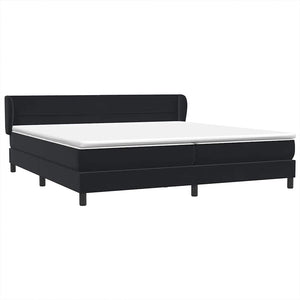 Κρεβάτι Box Spring με στρώματα Μαύρο 200x220 cm Βελούδινο - Pakobazaar