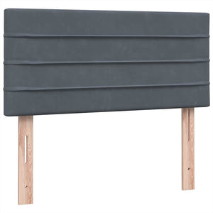 Box Spring Κρεβάτι με στρώμα Σκούρο γκρι 80x210 εκ. Βελούδινο