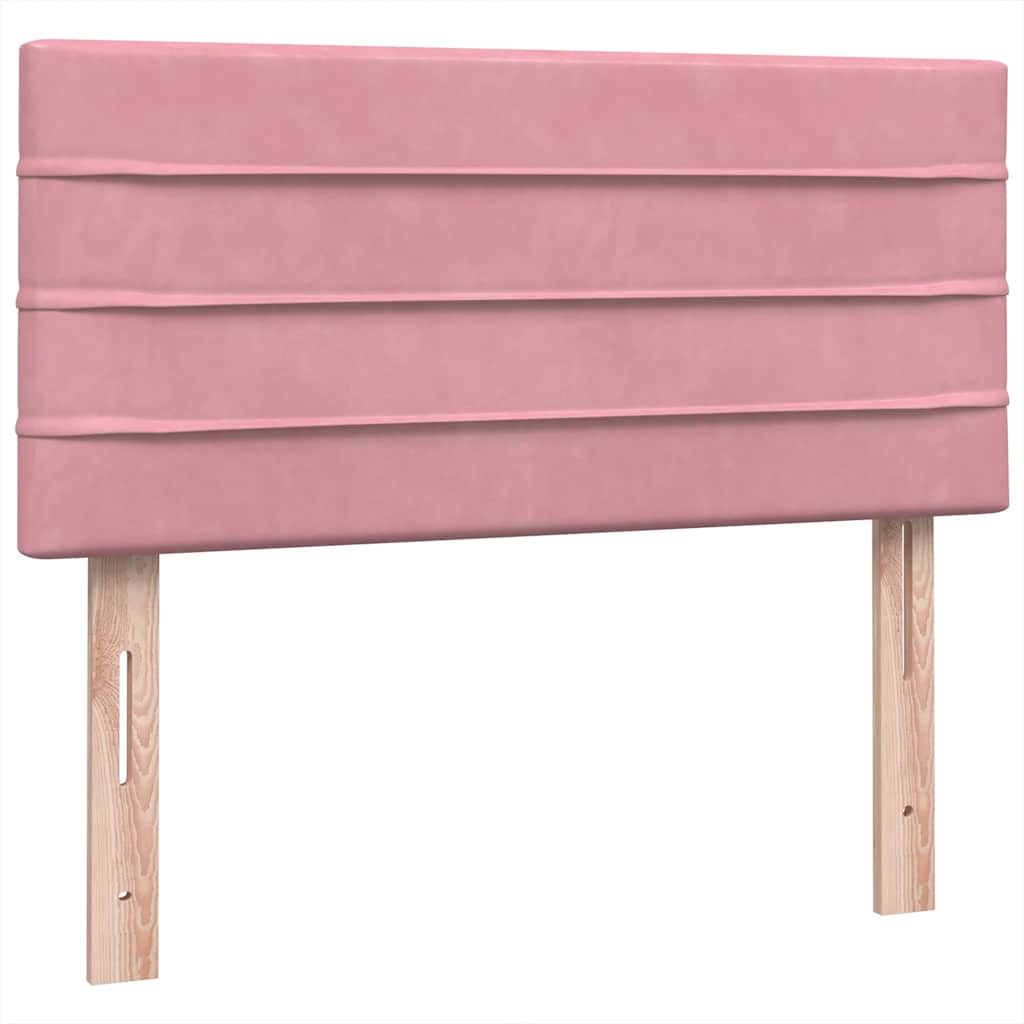 Box Spring κρεβάτι με στρώμα ροζ 80x210 εκ. Βελούδινο - Pakobazaar