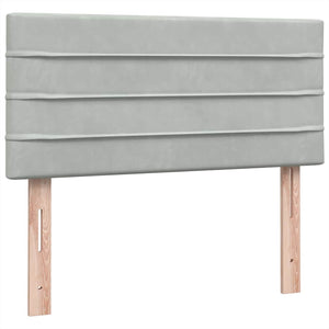 Box Spring κρεβάτι με στρώμα ανοιχτό γκρι 90x210 cm Βελούδινο