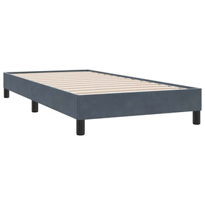 Κρεβάτι Boxspring με Στρώμα Σκούρο Γκρι 90x210 εκ. Βελούδινο - Pakobazaar