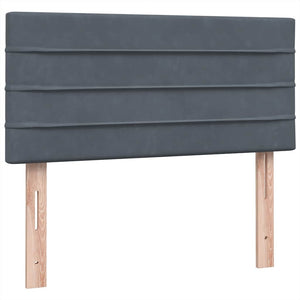Κρεβάτι Boxspring με Στρώμα Σκούρο Γκρι 90x210 εκ. Βελούδινο - Pakobazaar