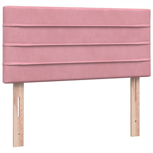 Box Spring κρεβάτι με στρώμα ροζ 90x210 εκ. Βελούδινο