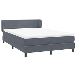 Κρεβάτι Boxspring με Στρώμα Σκούρο Γκρι 140x210 εκ. Βελούδινο