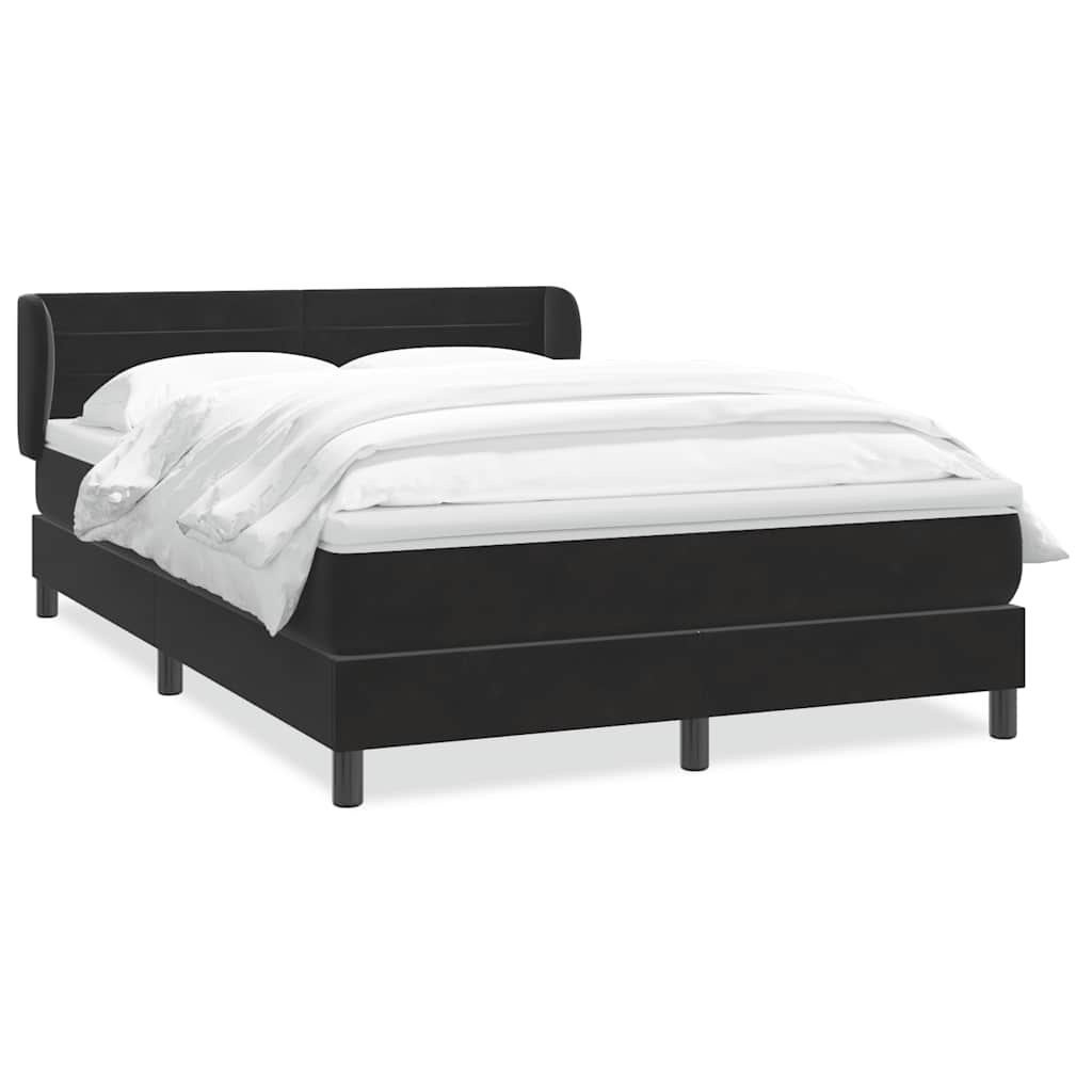 Κρεβάτι Boxspring με Στρώμα Μαύρο 1140x210 εκ. Βελούδινο - Pakobazaar
