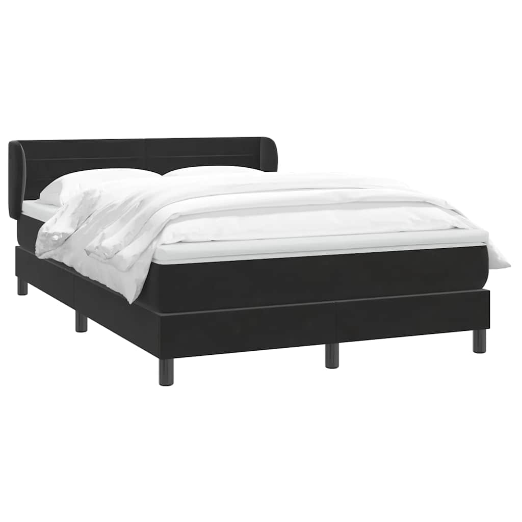 Κρεβάτι Boxspring με Στρώμα Μαύρο 1140x210 εκ. Βελούδινο - Pakobazaar
