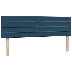 Κρεβάτι Boxspring με Στρώμα Σκούρο Μπλε 140x210 εκ. Βελούδινο