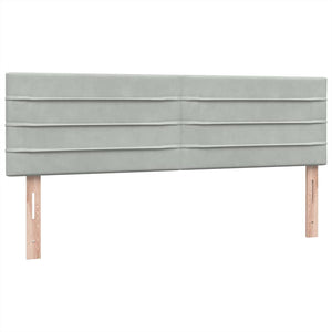 Κρεβάτι Boxspring με Στρώμα Ανοιχτό Γκρι 160x210 εκ. Βελούδινο