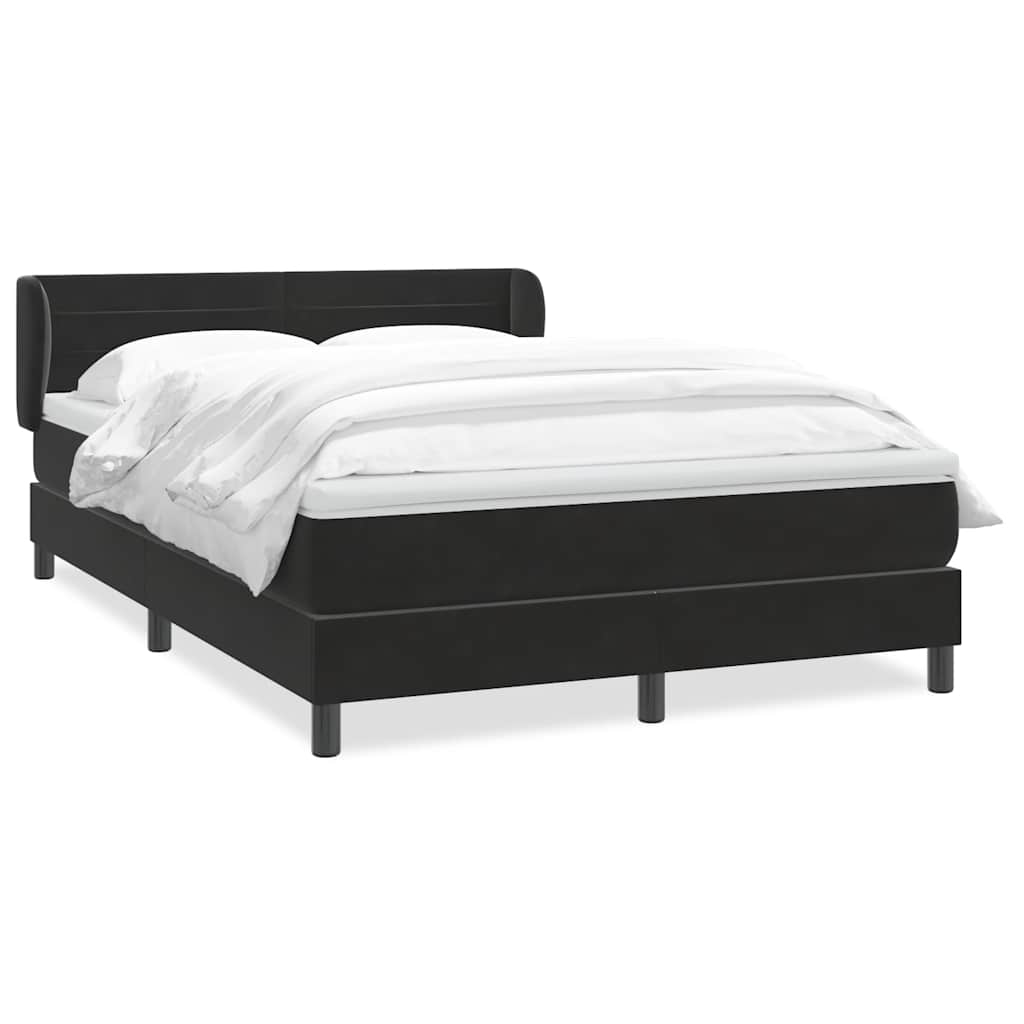 Κρεβάτι Boxspring με Στρώμα Μαύρο 160x210 εκ. Βελούδινο