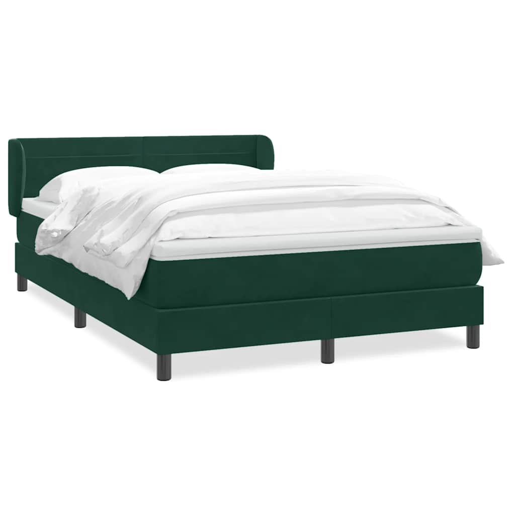 Κρεβάτι Boxspring με Στρώμα Σκούρο Πράσινο 160x210εκ. Βελούδινο - Pakobazaar