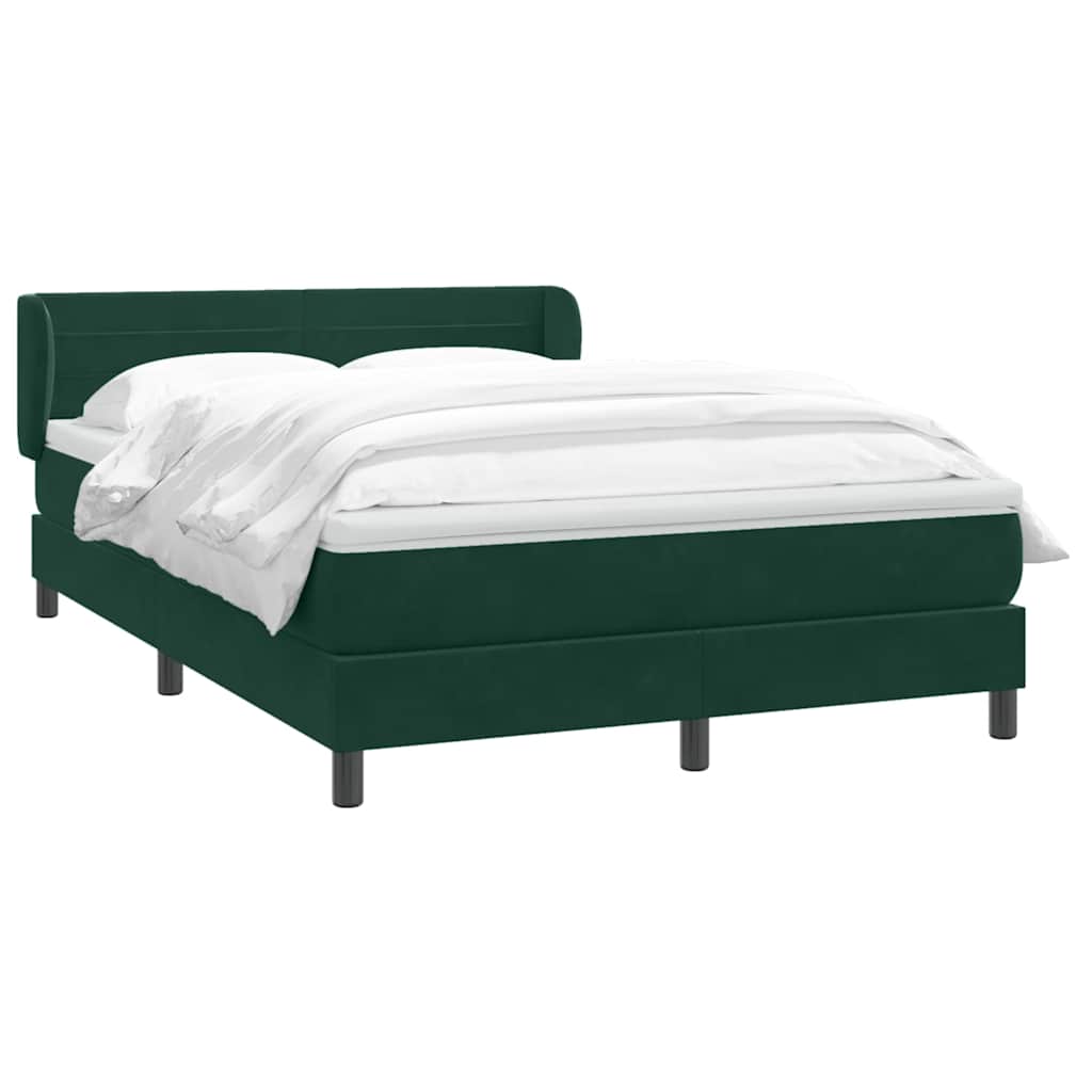 Κρεβάτι Boxspring με Στρώμα Σκούρο Πράσινο 160x210εκ. Βελούδινο - Pakobazaar