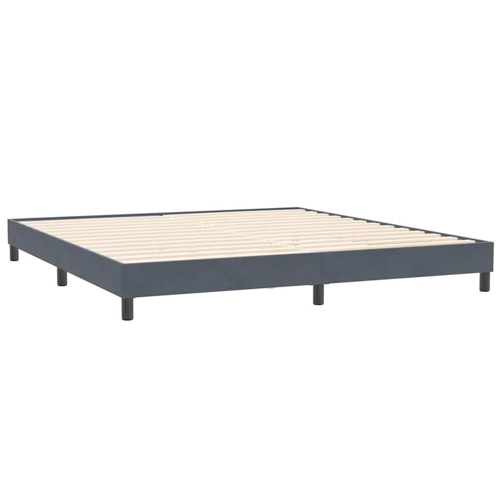 Box Spring Κρεβάτι με στρώματα Σκούρο γκρι 180x210 cm Velvet - Pakobazaar