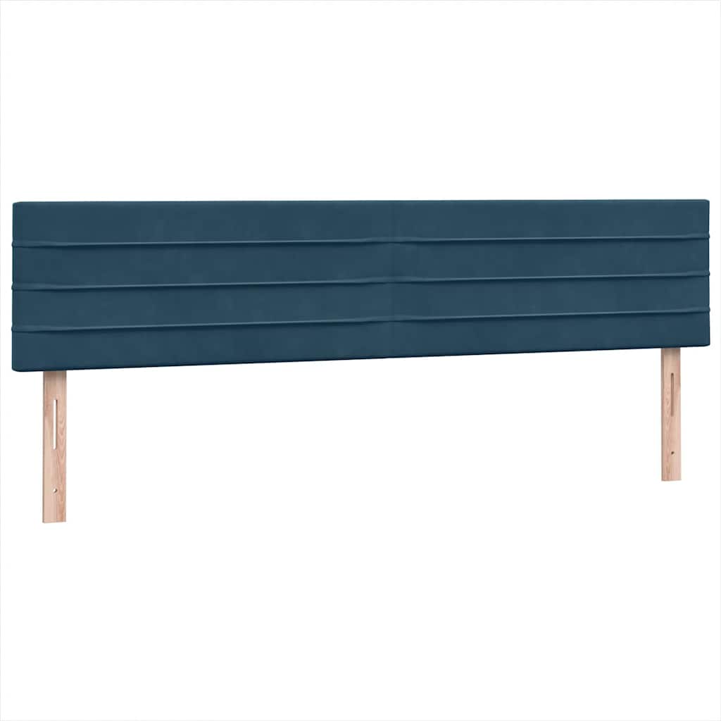 Box Spring Κρεβάτι με στρώματα Σκούρο μπλε 180x210 cm Βελούδινο - Pakobazaar