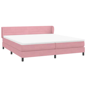 Box Spring κρεβάτι με στρώματα ροζ 180x210 cm Βελούδινο
