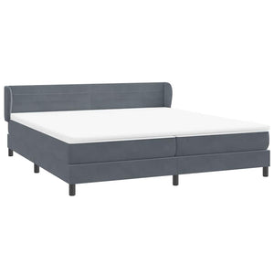 Box Spring Κρεβάτι με στρώματα Σκούρο γκρι 200x210 cm Βελούδινο - Pakobazaar