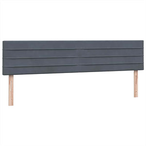 Box Spring Κρεβάτι με στρώματα Σκούρο γκρι 200x210 cm Βελούδινο - Pakobazaar