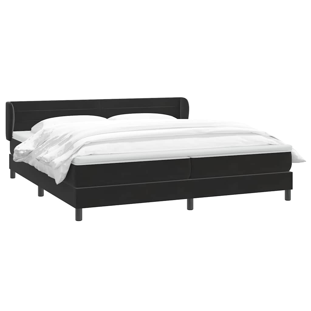 Box Spring Κρεβάτι με στρώματα Μαύρο 200x210 cm Βελούδινο - Pakobazaar