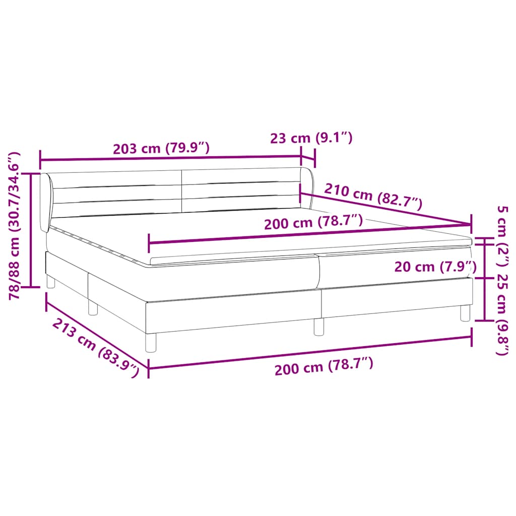 Box Spring κρεβάτι με στρώματα ροζ 200x210 cm Βελούδινο