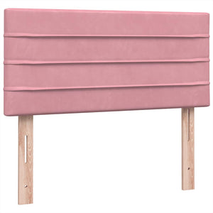 Κρεβάτι Boxspring με Στρώμα Ροζ 80x220 εκ. Βελούδινο