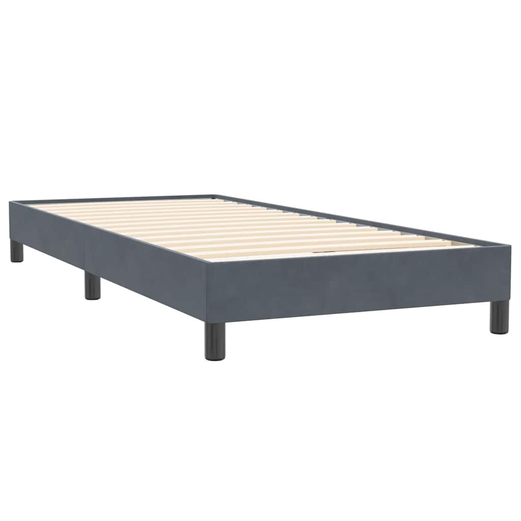 Κρεβάτι Boxspring με Στρώμα Σκούρο Γκρι 90x220 εκ. Βελούδινο