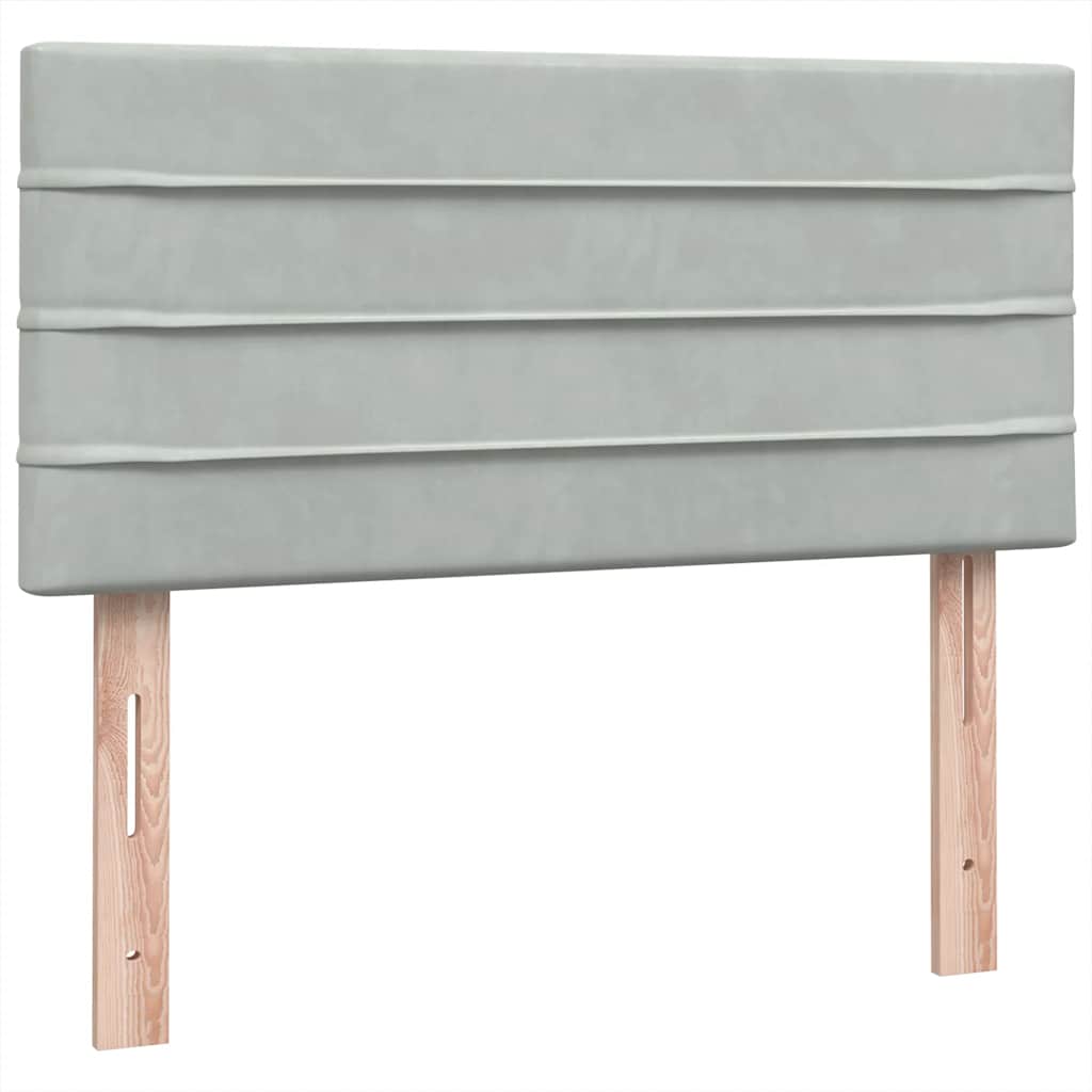 Box Spring κρεβάτι με στρώμα ανοιχτό γκρι 100x220 εκ. Βελούδινο - Pakobazaar
