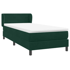 Box Spring κρεβάτι με στρώμα σκούρο πράσινο 100x220cm Βελούδινο - Pakobazaar