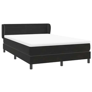 Box Spring Κρεβάτι με στρώμα Μαύρο 140x220 cm Βελούδινο