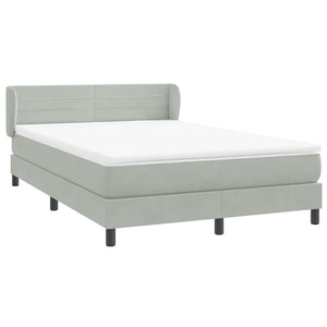 Κρεβάτι Boxspring με Στρώμα Ανοιχτό Γκρι 160x220 εκ. Βελούδινο
