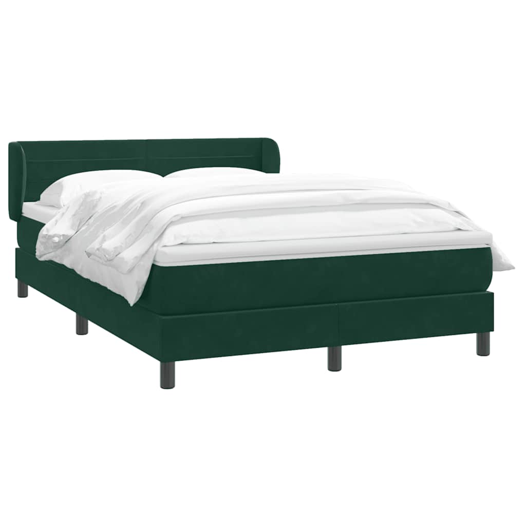 Box Spring κρεβάτι με στρώμα σκούρο πράσινο 160x220cm Βελούδινο