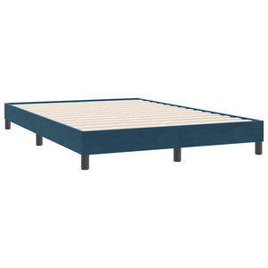 Box Spring κρεβάτι με στρώμα σκούρο μπλε 160x220 cm Βελούδινο - Pakobazaar