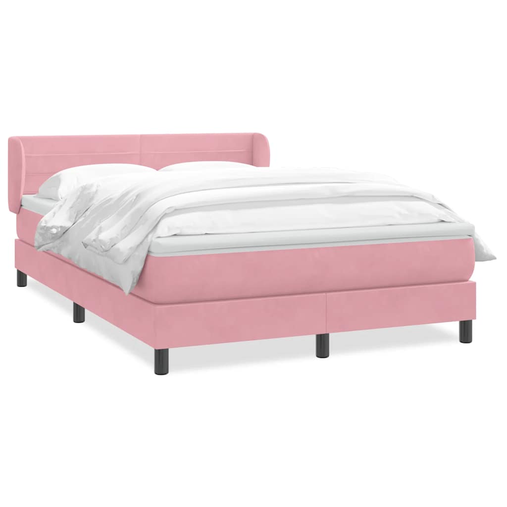Box Spring κρεβάτι με στρώμα ροζ 160x220 cm Βελούδινο
