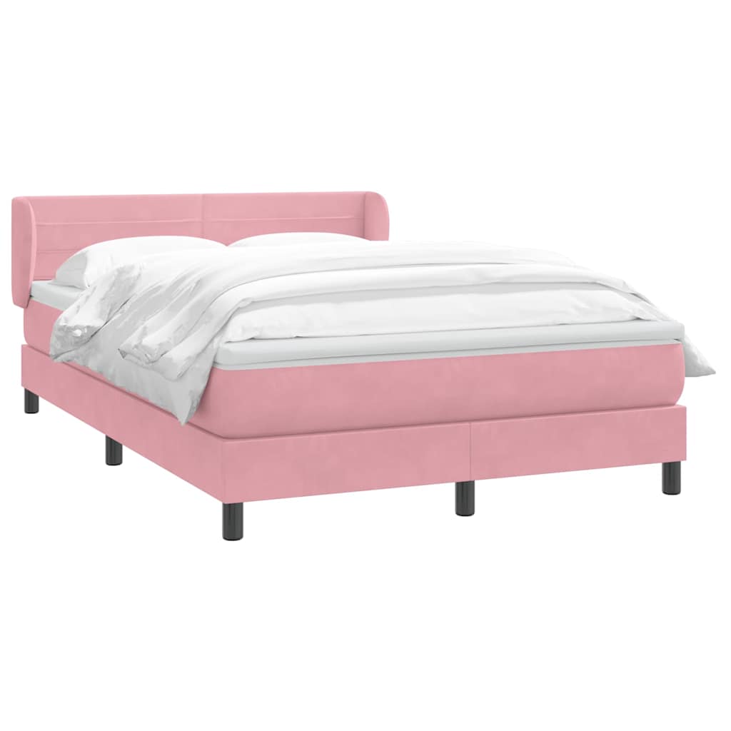 Box Spring κρεβάτι με στρώμα ροζ 160x220 cm Βελούδινο
