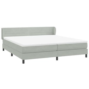Box Spring κρεβάτι με στρώματα ανοιχτό γκρι 180x220cm Βελούδινο - Pakobazaar