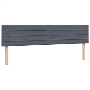 Box Spring Κρεβάτι με στρώματα Σκούρο γκρι 200x220 cm Βελούδινο - Pakobazaar