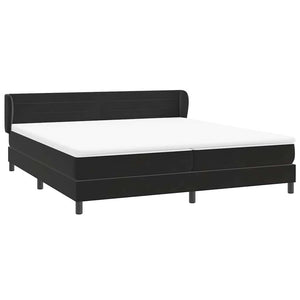Κρεβάτι Box Spring με στρώματα Μαύρο 200x220 cm Βελούδινο - Pakobazaar