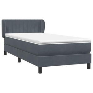 Box Spring Κρεβάτι με στρώμα Σκούρο γκρι 80x210 εκ. Βελούδινο
