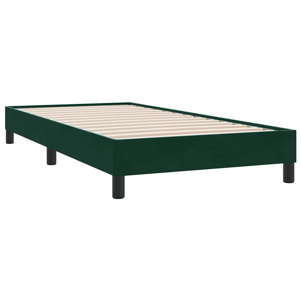 Box Spring κρεβάτι με στρώμα σκούρο πράσινο 90x210εκ. Βελούδινο - Pakobazaar