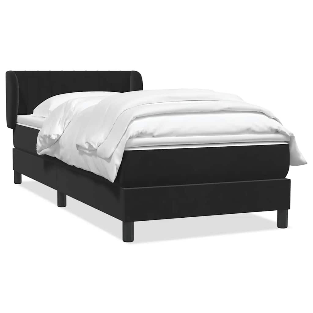 Box Spring Κρεβάτι με στρώμα Μαύρο 100x210 cm Βελούδινο - Pakobazaar